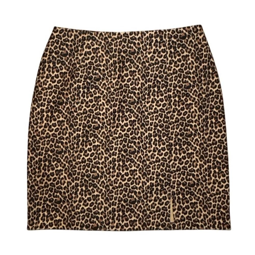 Vintage First Option Leopard Print Mini Skirt Size 10